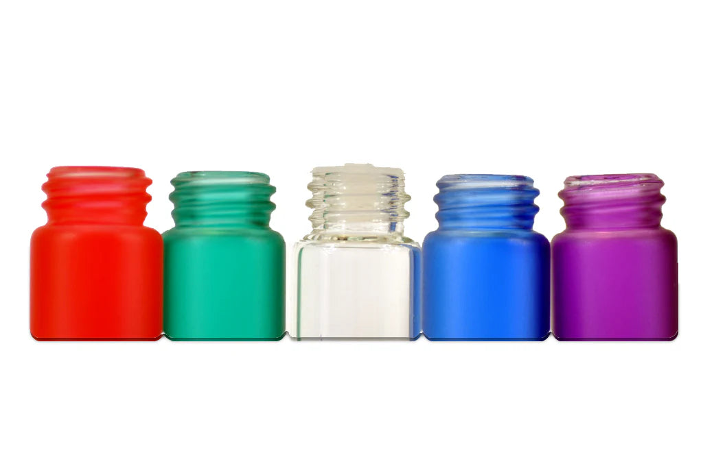 Rainbow Glass Vials with orifice reducer