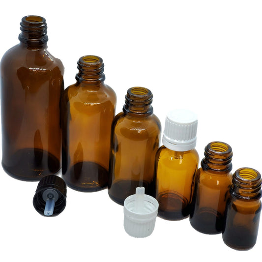 Amber glass bottles with Cap