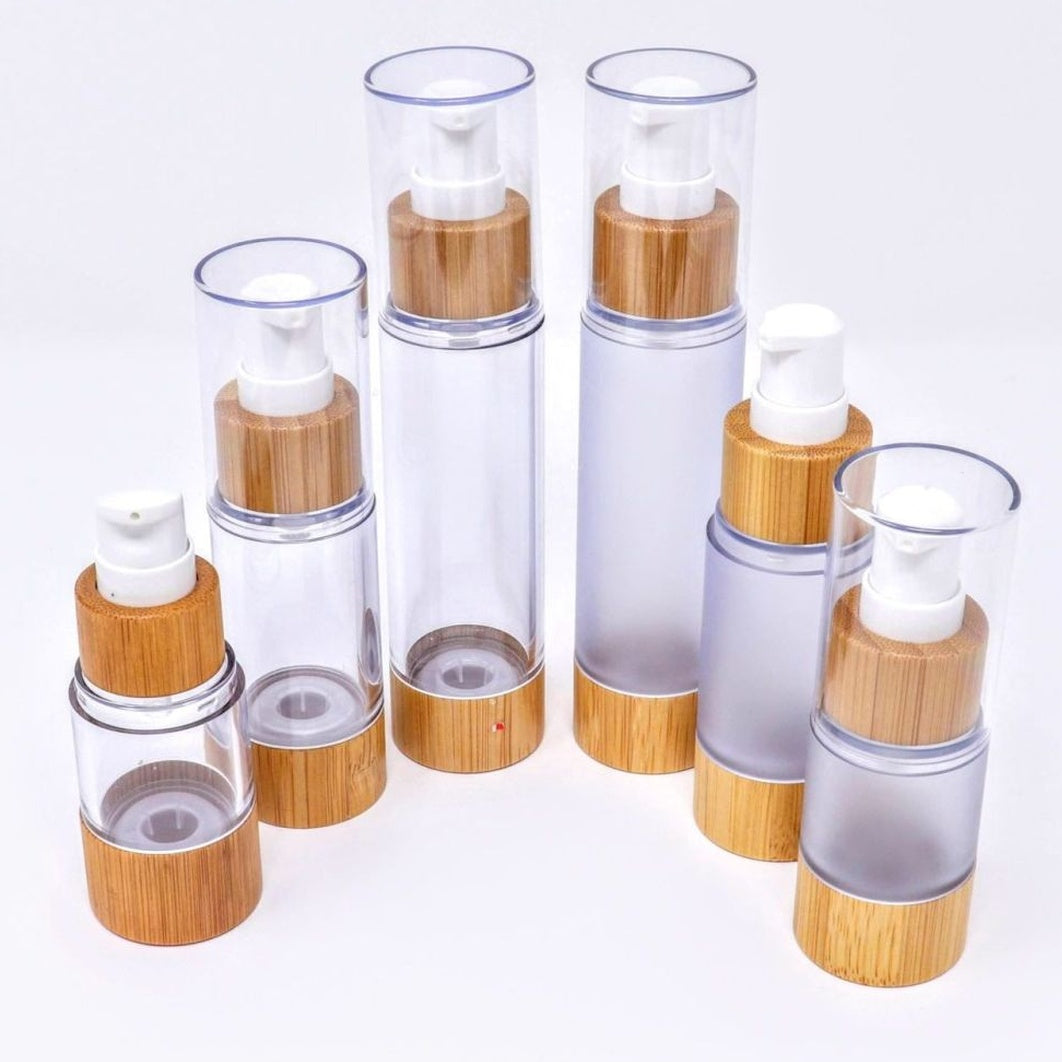Bamboo Polyprophylene Plastic Airless Lotion Bottle