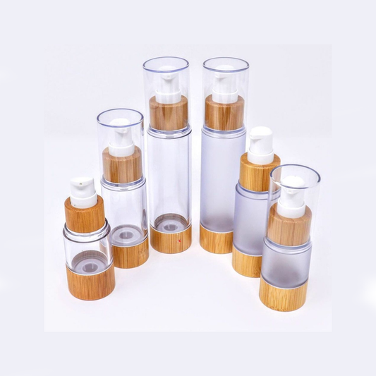 Bamboo Polyprophylene Plastic Airless Lotion Bottle