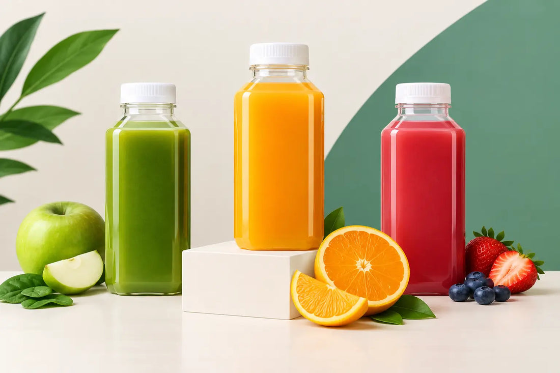 Clear Square Plastic Juice Bottles for Retail