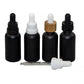 Black Frosted Glass Bottle With Glass Dropper