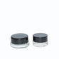 Straight Wall Clear Glass Jars Canada With Black PS Lids