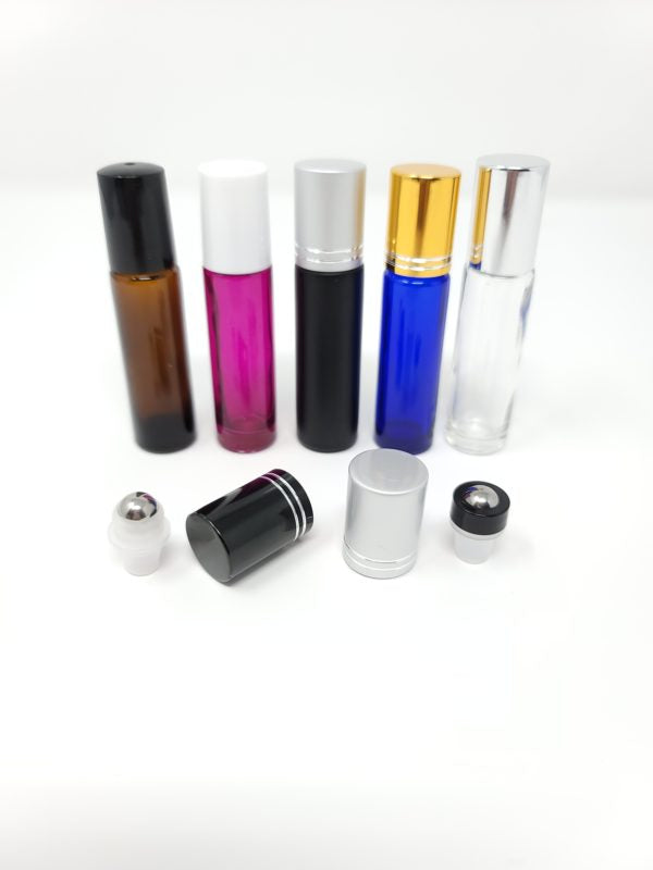 10ml Glass Roll On Containers w/ Ball and Caps 150pcs with 150pcs cap and roller