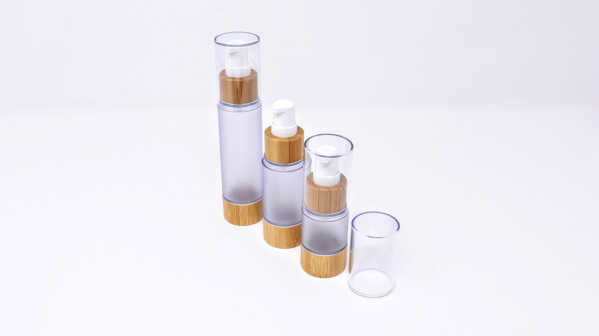 Bamboo Polyprophylene Plastic Airless Lotion Bottle