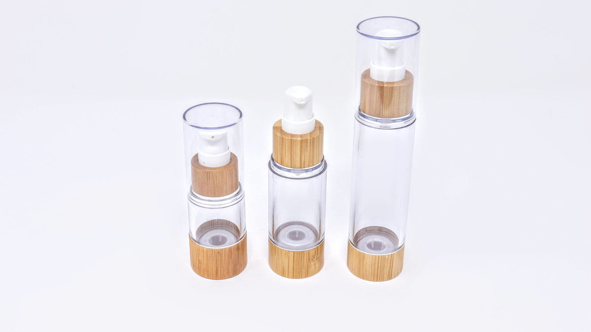Bamboo Polyprophylene Plastic Airless Lotion Bottle