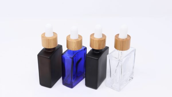 Rectangle Glass Bottles w/ Bamboo glass droppers