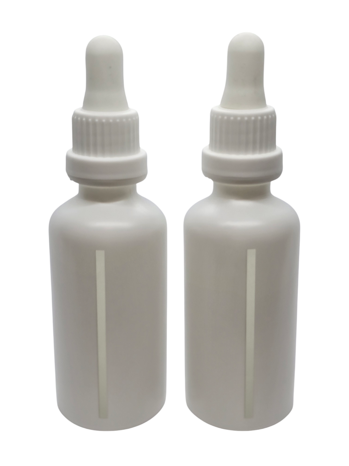 White frosted glass bottle with window