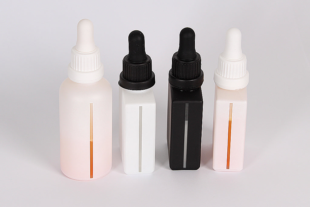 Matte white bamboo glass dropper bottles with window 30ML