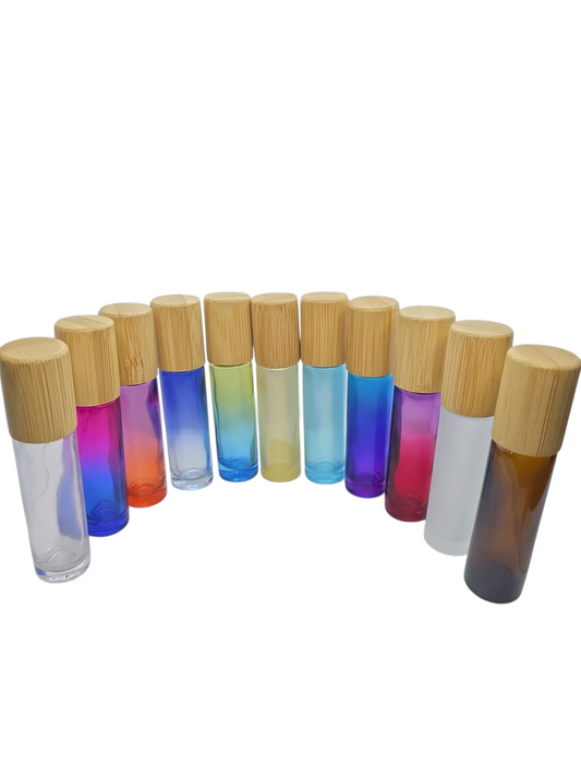 Roll on Glass Bottles with Bamboo Cap 150pcs