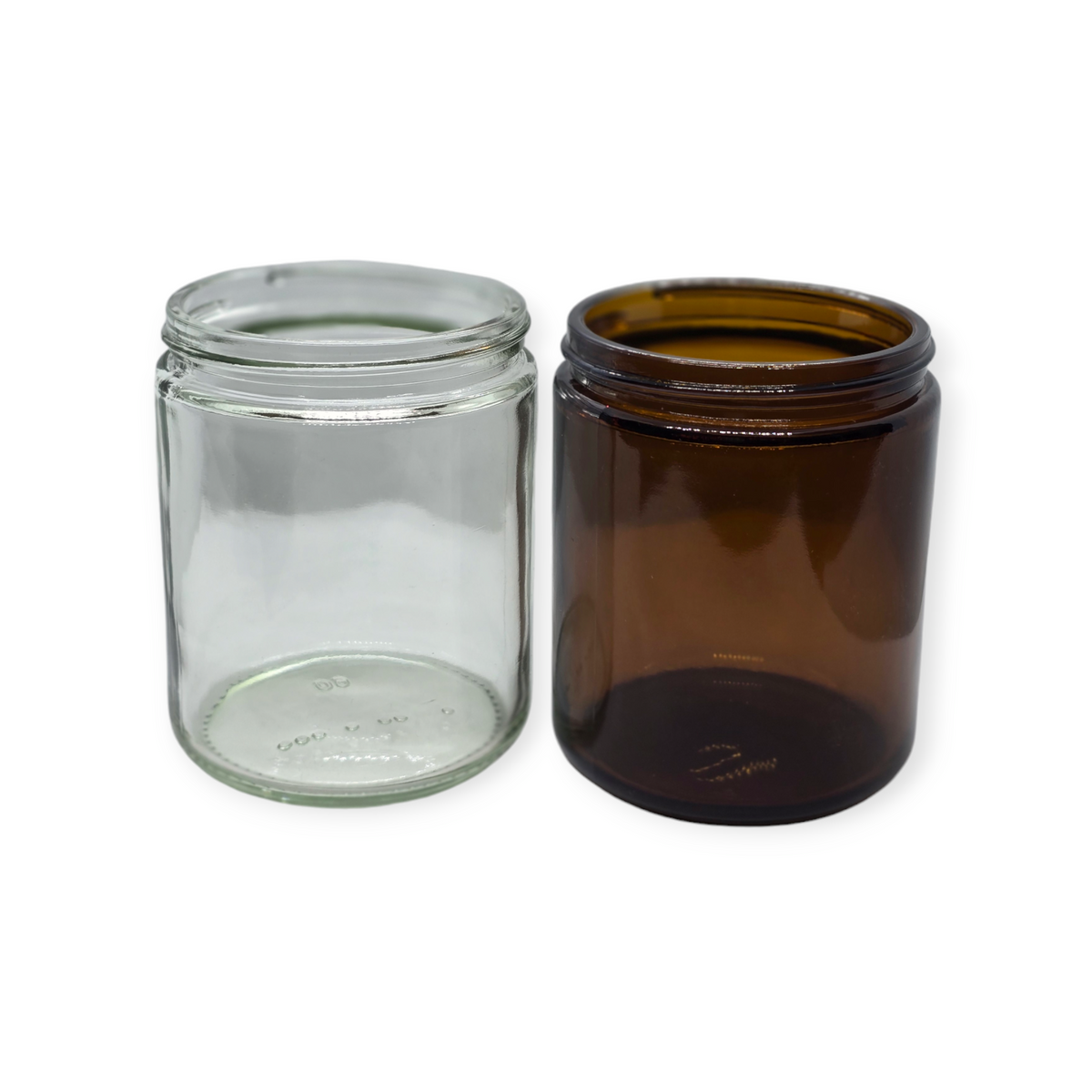 Candle Glass Jars with silver/black cap 9 oz