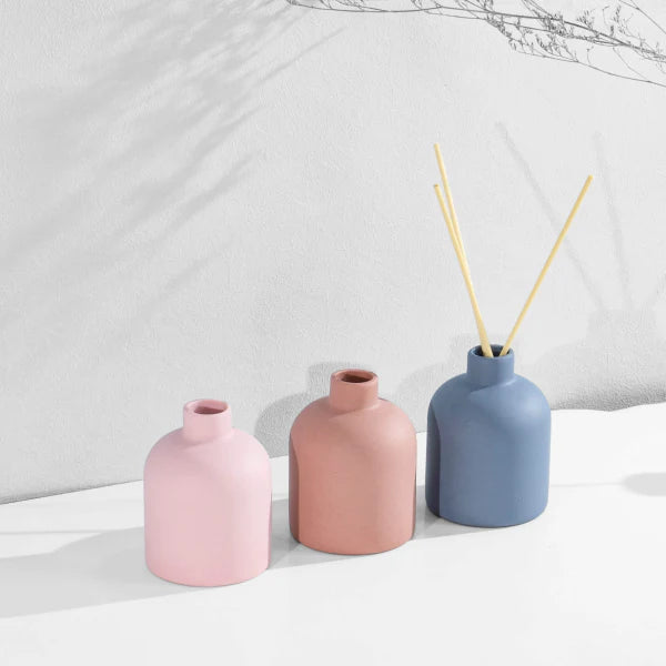 Ceramic Candle Jar /Diffuser (Including 4 wood Stick for Diffuser)