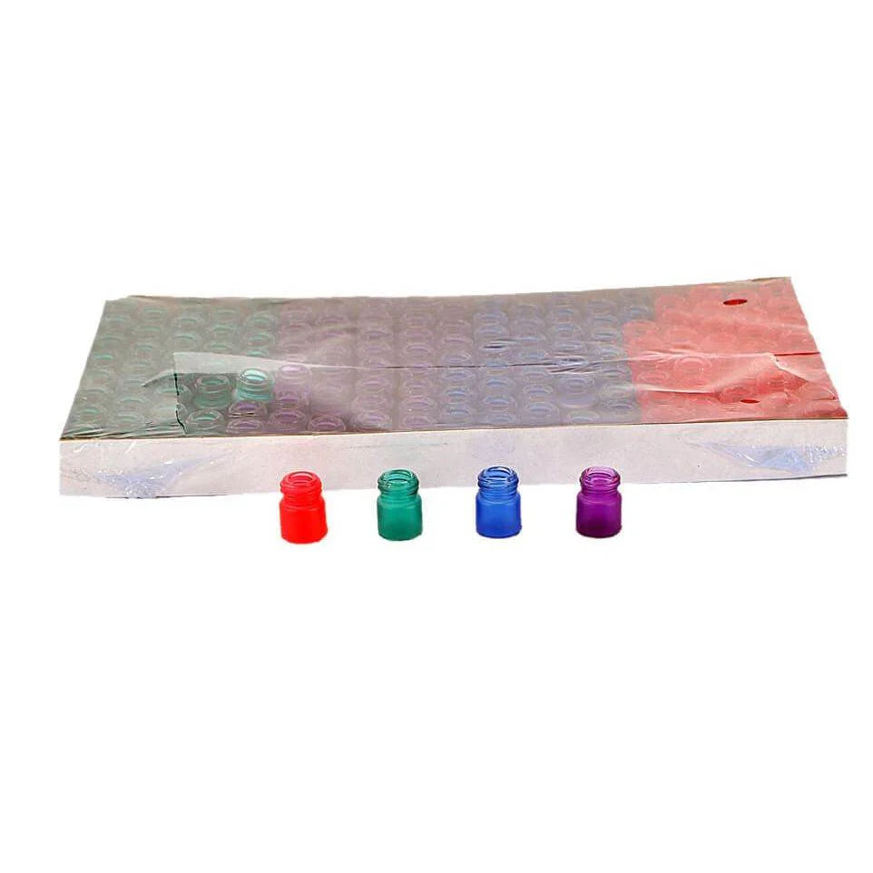 Rainbow Glass Vials with orifice reducer