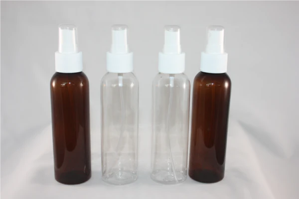 120 ml Amber Pet bottle with spray pump