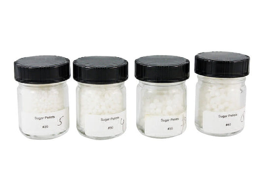Blank lactose-free sugar pellets made in Germany, 1 lb jar of homeopathic globules